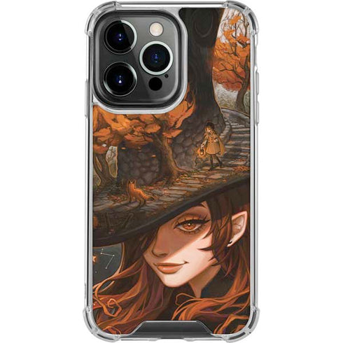 Halloween Pumpkin Witch with Fox by Ivy Dolamore iPhone 16 Pro Clear Case